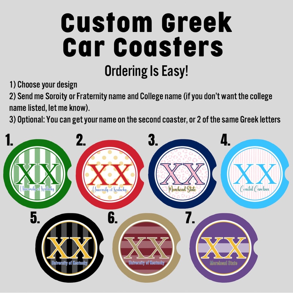 Greek Coasters - Set of 2